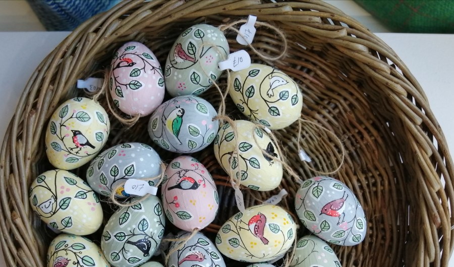 Hand painted eggs by Katie B Morgan